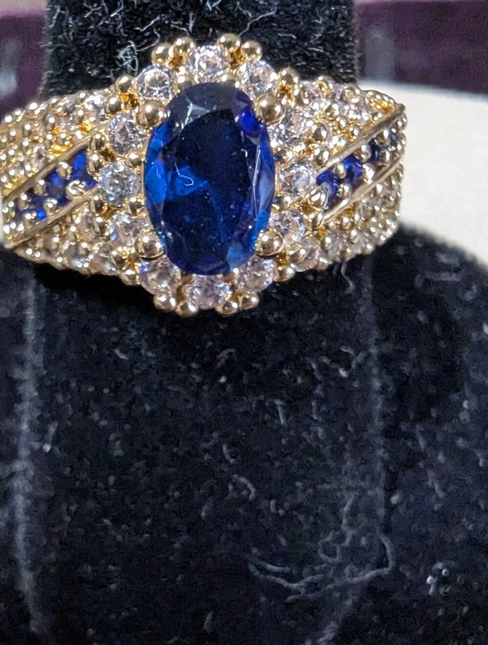 2.50Ct Oval Cut Lab Created Sapphire Women's Ring 14k Yellow Gold Plated NWT
